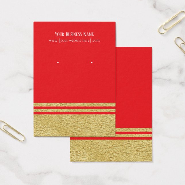 De Visite Cartes d'affichage Red Luxe Faux Gold (Bureau)