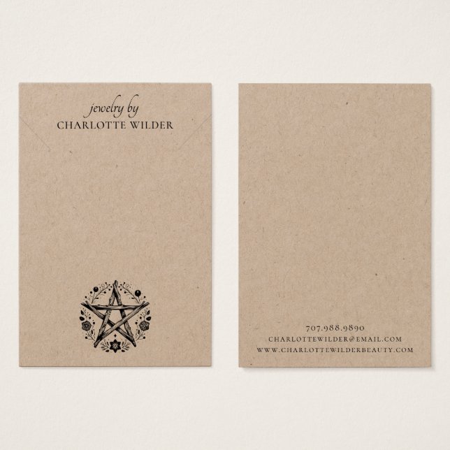 De Visite Cartes d'affichage Rustique Pagan Kraft (Devant & derrière)