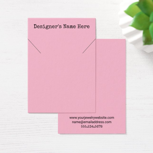 De Visite Cartes d'affichage simples à collier rose clair (Bureau)