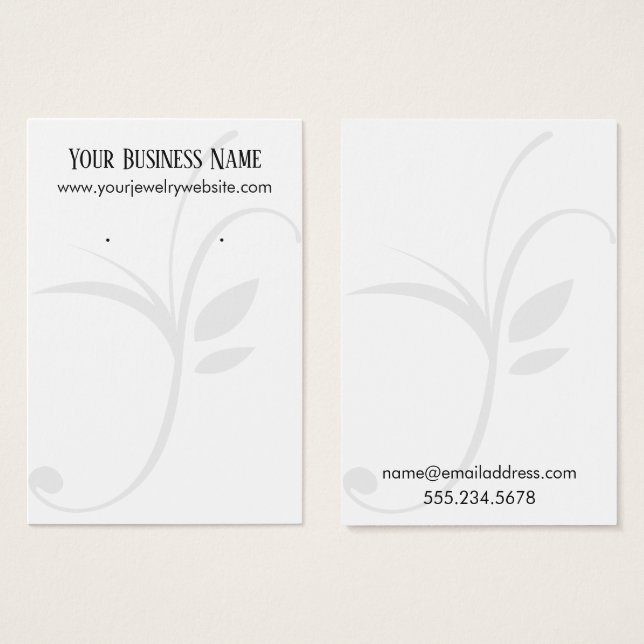 De Visite Cartes d'affichage simples à feuilles blanches (Devant & derrière)