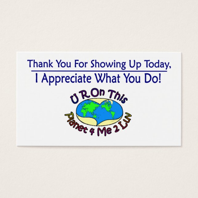De Visite Cartes d'Appréciation Changer cette planète (Devant)