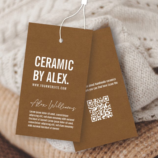 De Visite Cartes d'étiquette marron minimalistes (Créateur téléchargé)
