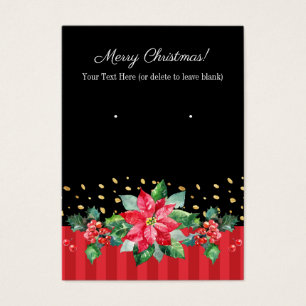 De Visite Cartes d'oreille Noir & Rouge Noël