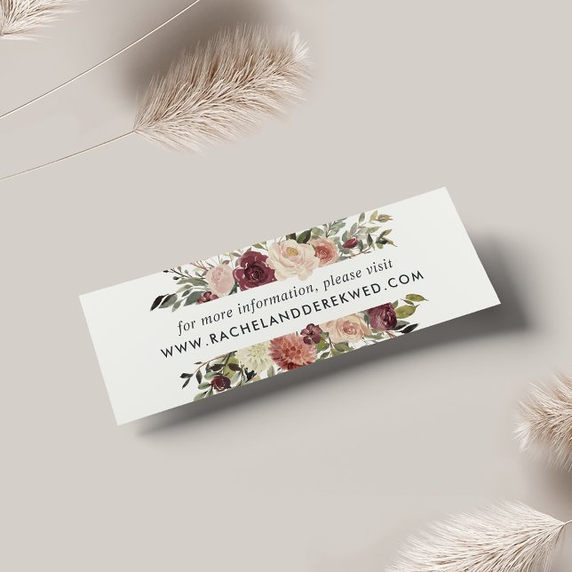 De Visite Cartes du site web Mariage Rustique Bloom | Mini (Créateur téléchargé)