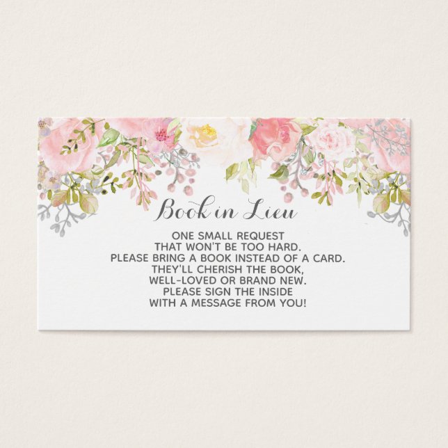 De Visite Cartes Réserver Lieu Fleurs aquarelles (Devant)