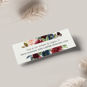De Visite Cartes RSVP du site Web Mariage en fleurs radieuse