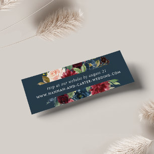 De Visite Cartes RSVP du site Web Mariage en fleurs radieuse