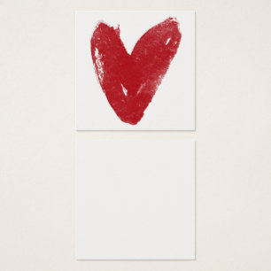 De Visite Cartes simples, rouges, aquarelle Coeur 7 Wee