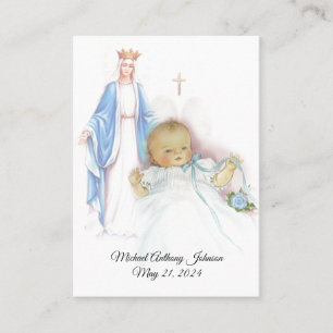 De Visite Catholique Baby Boy Baptismal Souvenir Carte Saint