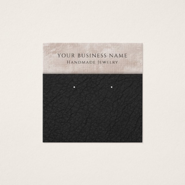 De Visite Champagne Black Faux Leather Eroing Cartes d'affic (Devant)