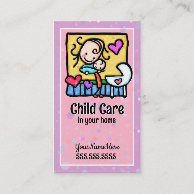 De Visite ChâteauGirlie Babysitter Garde d'enfants Carte per (Devant)