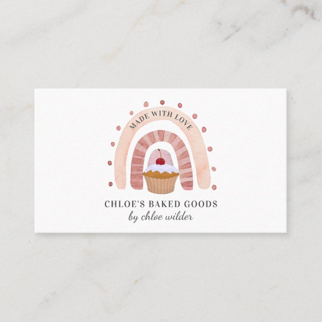 De Visite Chef pâtisserie boulangerie Rainbow Cupcake Carte  (Devant)