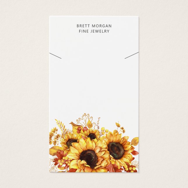 De Visite Chic Sunflower Collier Cartes d'affichage (Devant)