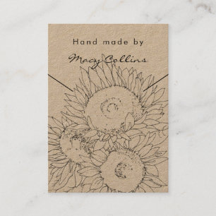 De Visite Collier bijoux carte d'affichage avec tournesol