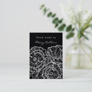 De Visite Collier bijoux carte d'affichage fleurs blanches