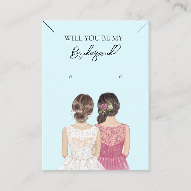De Visite Collier Bridesmaid & Carte d'affichage pour bijoux (Devant)