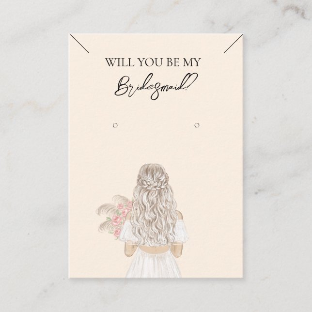 De Visite Collier Bridesmaid & Carte d'affichage pour bijoux (Devant)