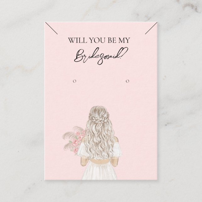 De Visite Collier Bridesmaid & Carte d'affichage pour bijoux (Devant)