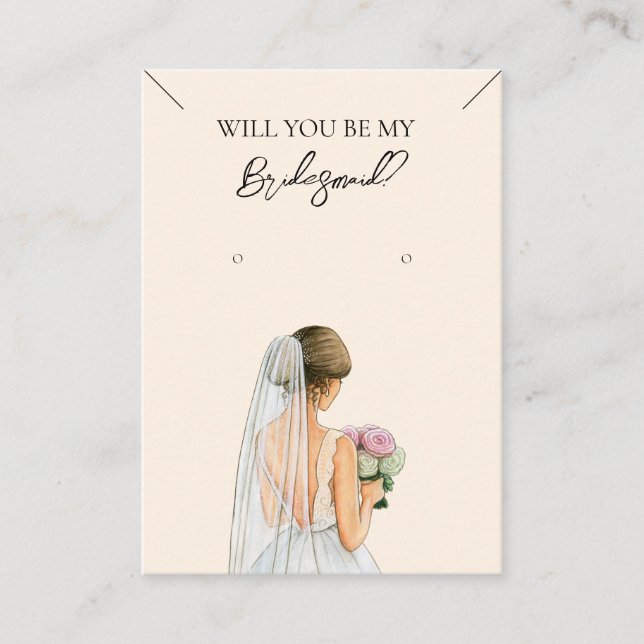 De Visite Collier Bridesmaid & Carte d'affichage pour bijoux (Devant)