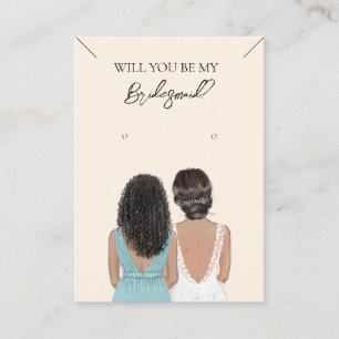 De Visite Collier Bridesmaid & Carte d'affichage pour bijoux