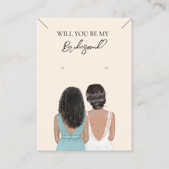 De Visite Collier Bridesmaid & Carte d'affichage pour bijoux (Devant)
