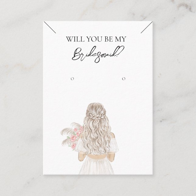 De Visite Collier Bridesmaid & Carte d'affichage pour bijoux (Devant)