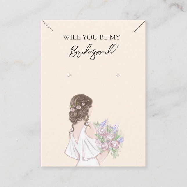 De Visite Collier Bridesmaid & Carte d'affichage pour bijoux (Devant)