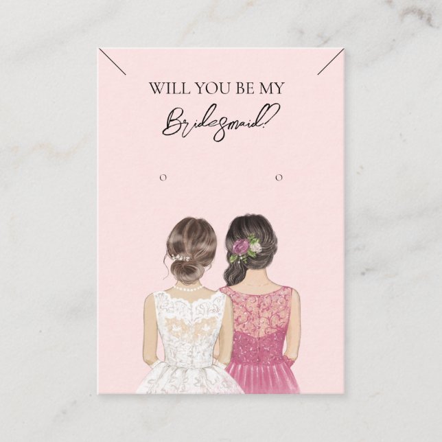 De Visite Collier Bridesmaid & Carte d'affichage pour bijoux (Devant)