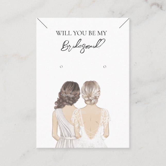 De Visite Collier Bridesmaid & Carte d'affichage pour bijoux (Devant)