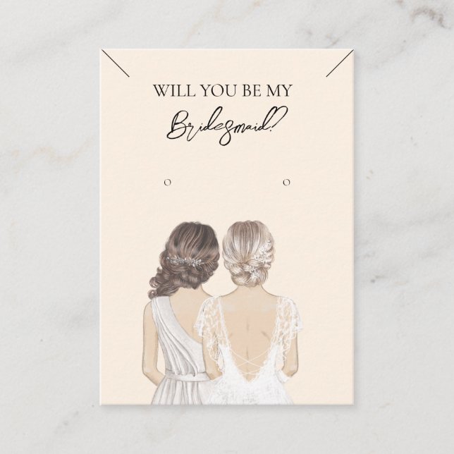 De Visite Collier Bridesmaid & Carte d'affichage pour bijoux (Devant)