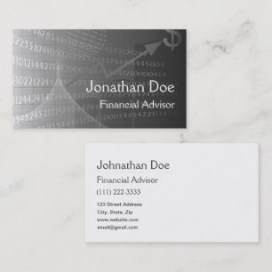 De Visite Conseiller financier Carte personnelle