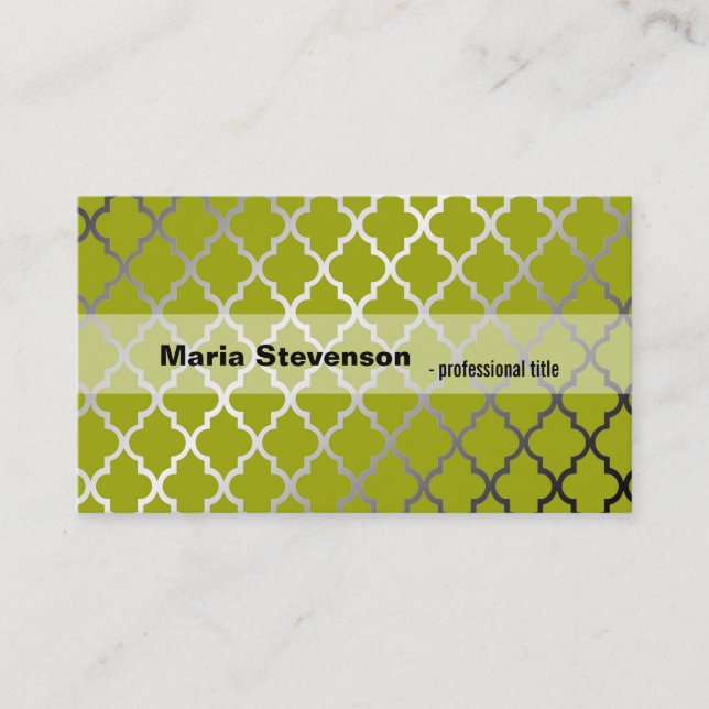 De Visite Cool, moderne carte professionnelle vert citron br (Devant)