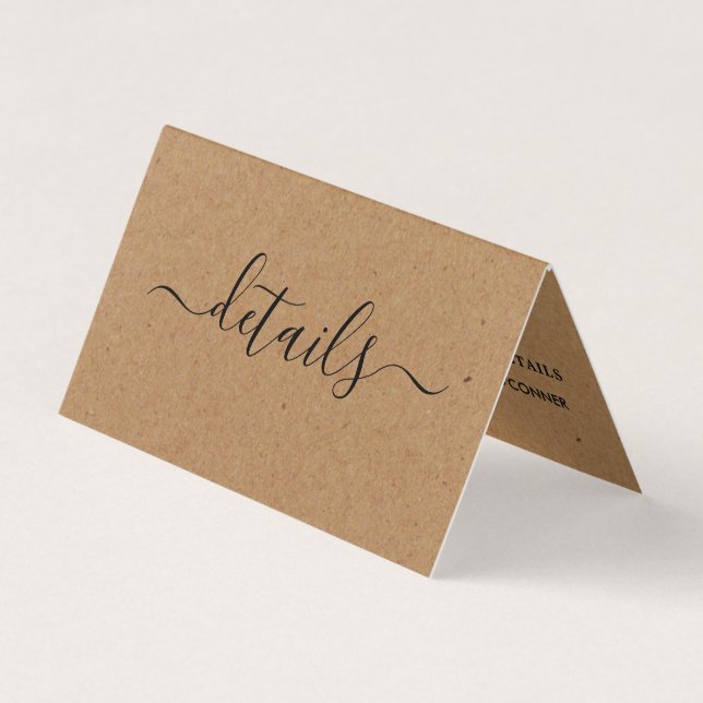 De Visite Country Kraft Script Simple Avec Carte Détail Phot (Devant)