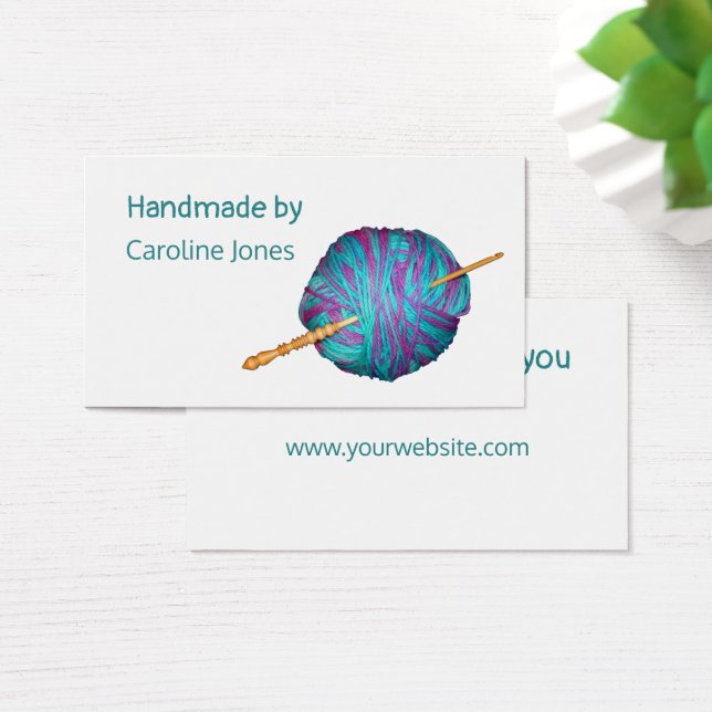 De Visite Crochet et fil Fabriqué à la main sur cartes blanc (Bureau)