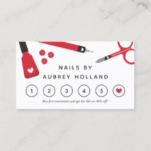 Cute Rouge Clou Artiste Outils Loyauté Carte
