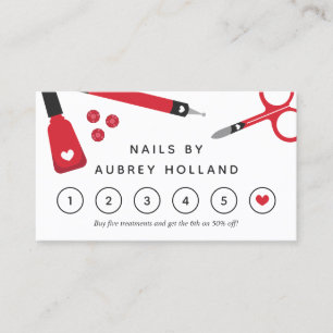 De Visite Cute Rouge Clou Artiste Outils Loyauté Carte