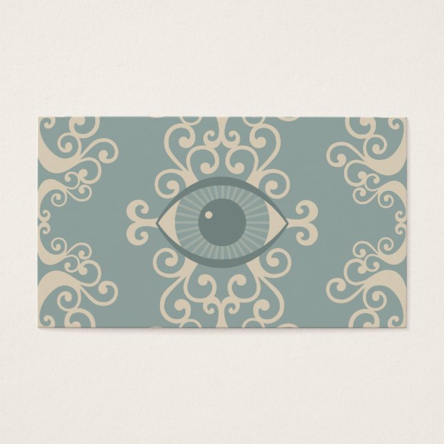 De Visite Damask Eyeball Psychic Lecteurs Cartes (Devant)