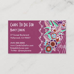 De Visite Deco audacieux floral dans s'est levé - des carte