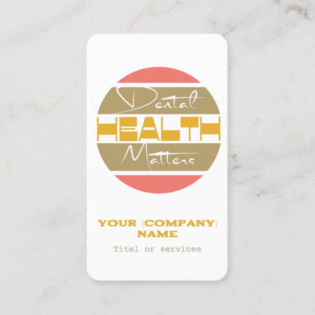 De Visite Dentiste, professionnels des soins dentaires Carte (Devant)