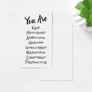 De Visite do-it-yourself Cartes d'Affirmation Listant Les Qu