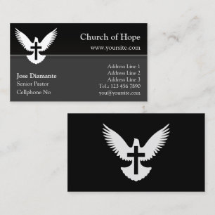 De Visite Dove avec carte Cross Black Church