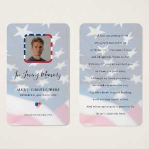 De Visite Drapeau Patriotique USA Militaire Photo Cartes fun
