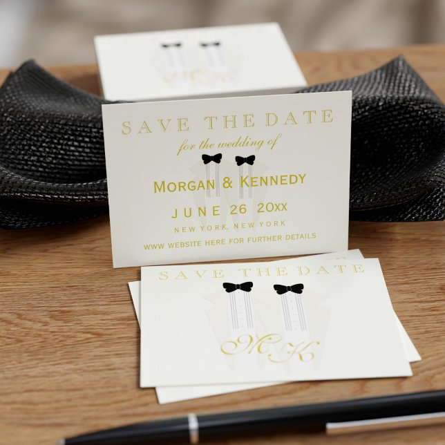 De Visite Elégant Mariage Tuxedo Groom Enregistrer Les Carte (Cost effective business card sized Save the Dates with space for your wedding details)