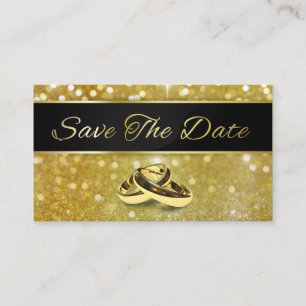 De Visite Enregistrer la date Gold Mariage anneaux - Carte d
