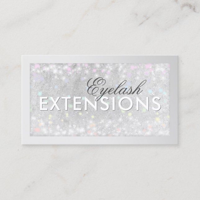 De Visite Eyelash Extensions Carte Parties scintillant argen (Devant)