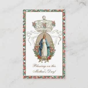 De Visite Fête des Mères Catholiques Souvenir Carte Sainte