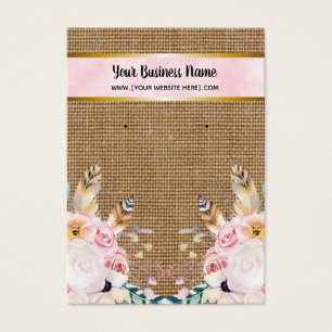 De Visite Fleurs Burlap Roses Boho Elevage Cartes d'affichag