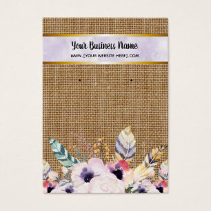 De Visite Fleurs Burlap Violet Boho Elevage Cartes d'afficha