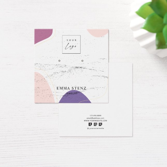 De Visite Formes modernes Cartes Carrés à oreilles texturées (Bureau)