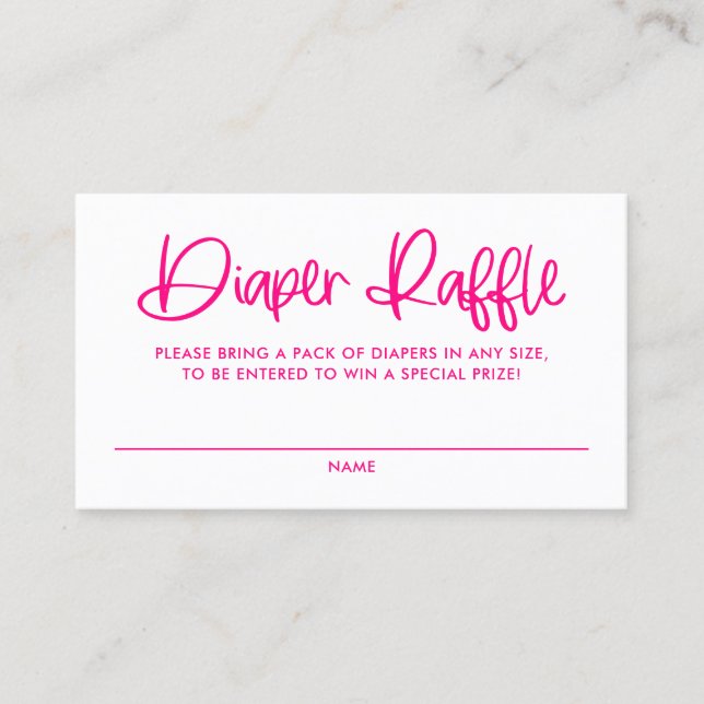 De Visite Fuchsia Cute Moderne Calligraphie Déchets Carte Ra (Devant)